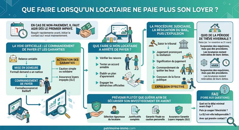 Que faire lorsqu’un locataire ne paie plus son loyer ? infographie-solution-impayes-locataire